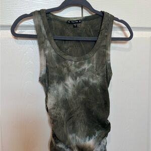 Try!This Olive Tie-Dye Tank Top